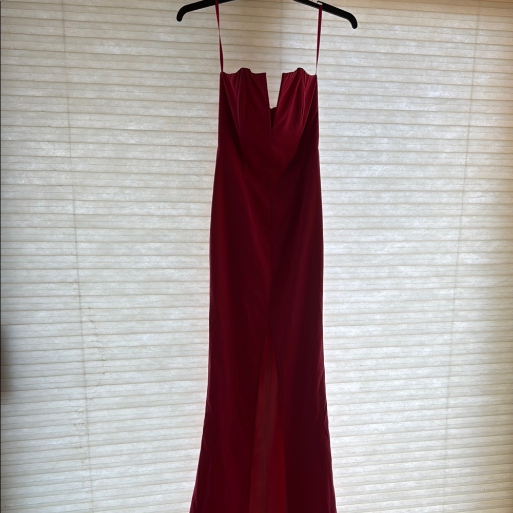 Abyss By Abby Red Slip Dress Spaghetti Strap Plunge